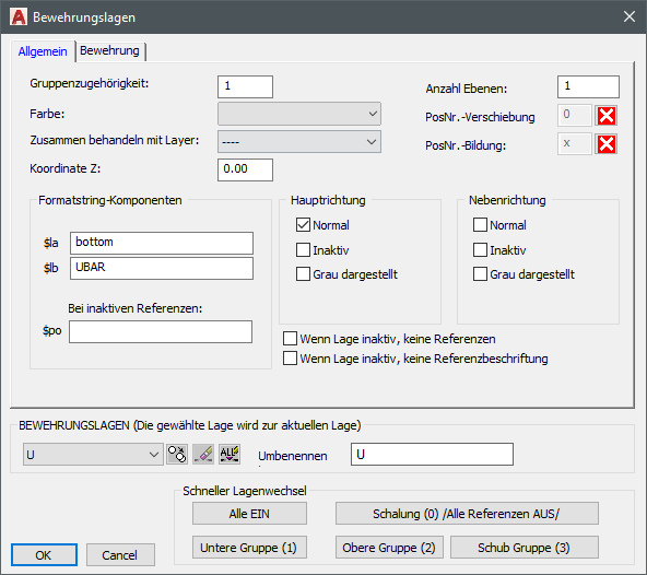 Referenzen ermöglichen eine mehrfache Darstellung von Hauptexemplaren (z.B. Hauptexemplar im Grundriss, Referenz im Schnitt).