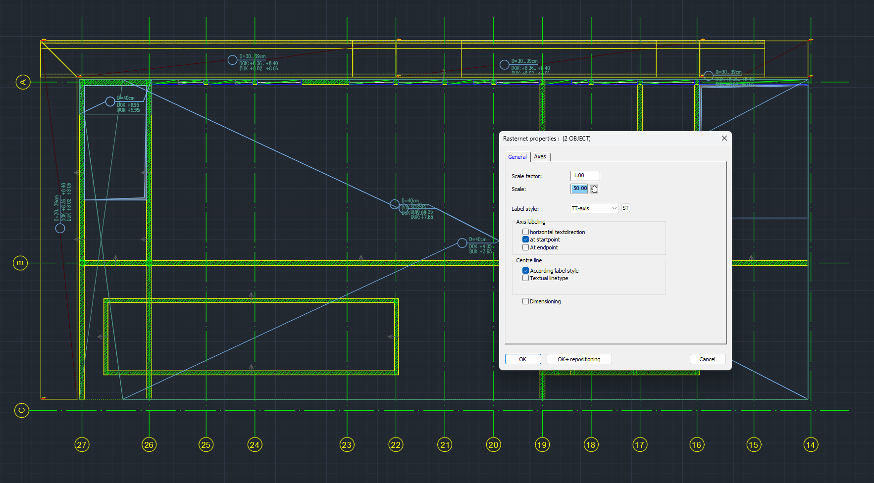 Grid and axis layout
