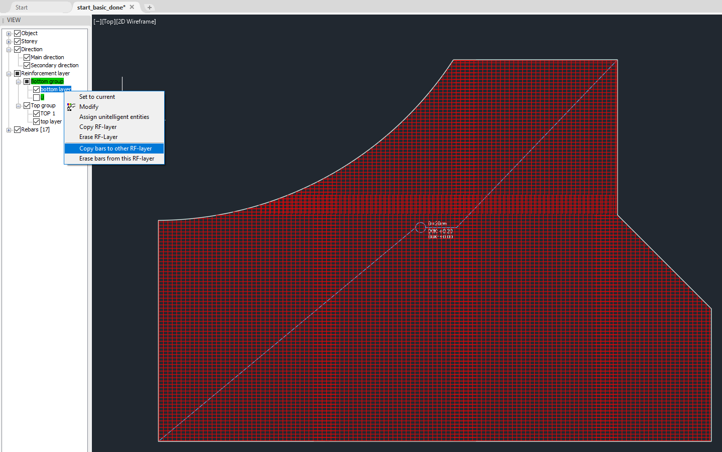 Copy reinforcement to layer