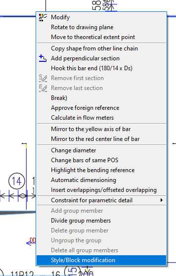 Style block modification interface